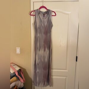 Zara Sleeveless Gray and Purple Maxi Dress